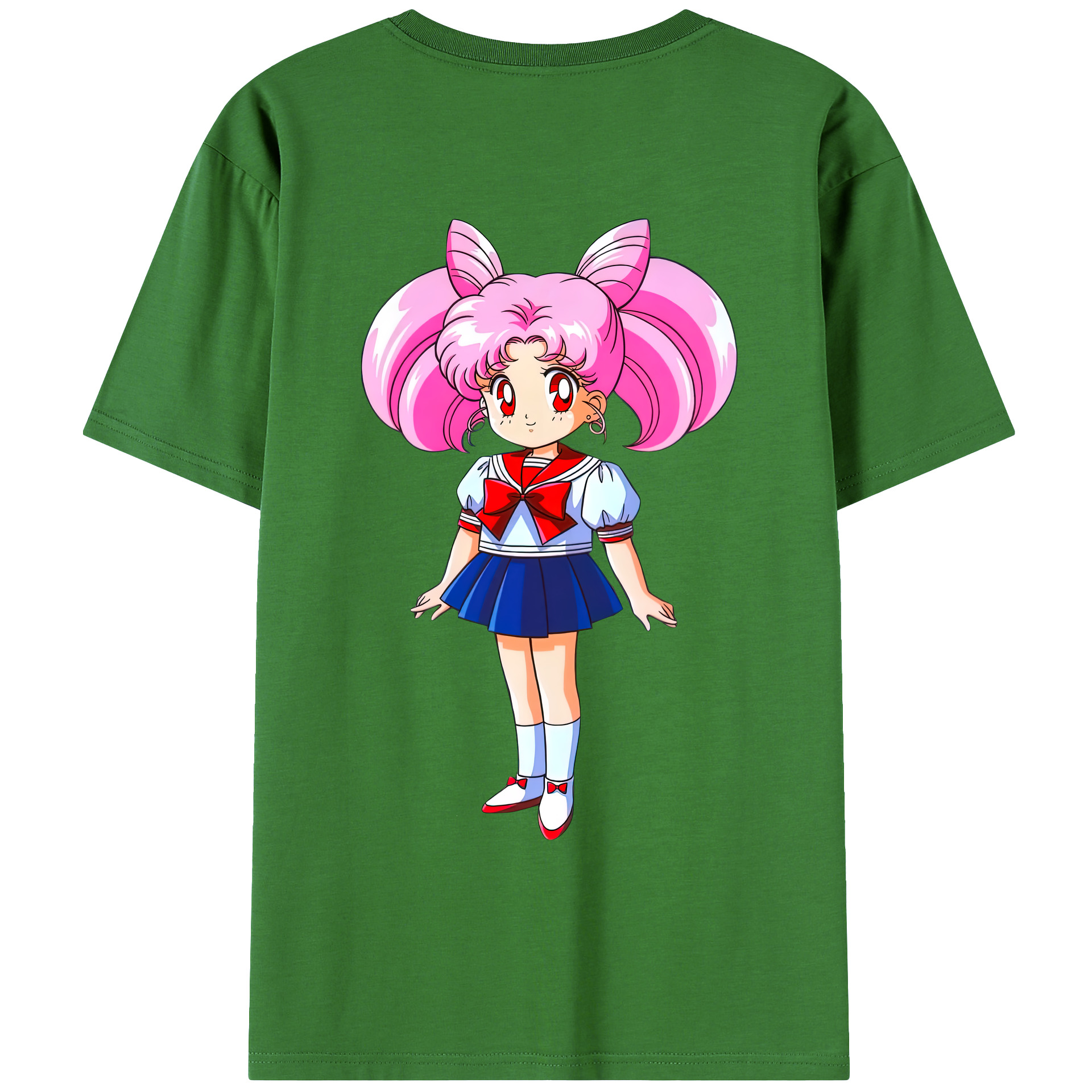 （画像用） 美少女戦士セーラームーン ちびうさ Sailor Moon Chibiusa Tsukino Usagi Small Lady Serenity レディース半袖Tシャツ(バックプリント)